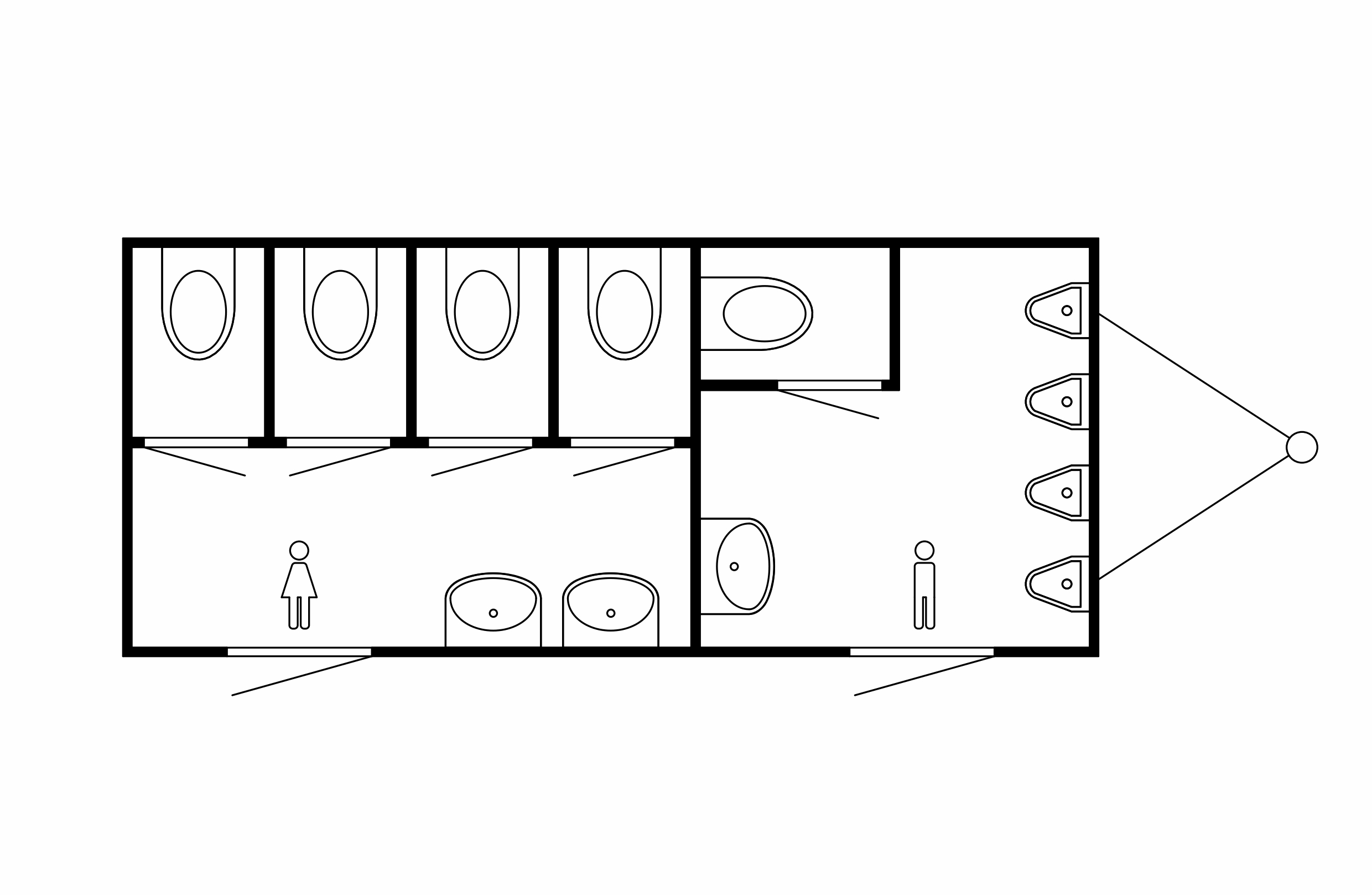 Toilettenwagen 4&1+4 -Zeichnung - Grundriss